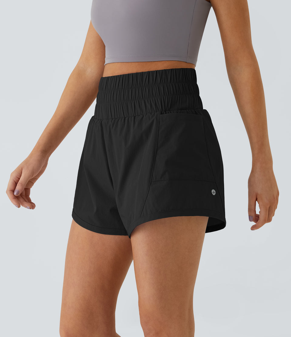High Waisted Side Pocket 2-in-1 Workout Shorts