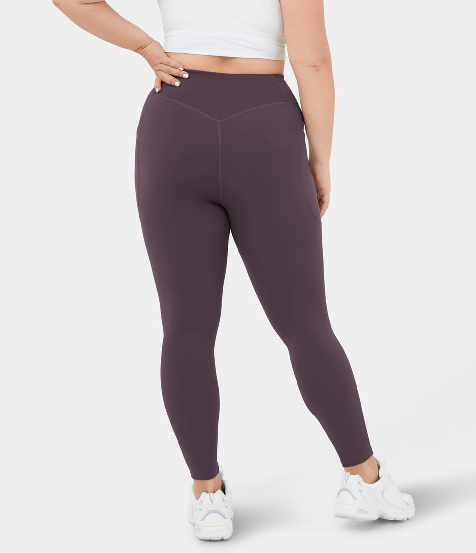 SoCinched High Waisted Tummy Control Side Pocket Shaping Training Plus Size Leggings