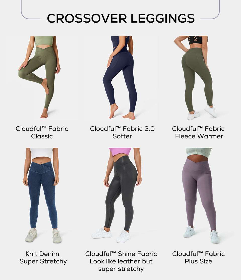 Softlyzero™ Fleece High Waisted Crossover Side Pocket Yoga Leggings
