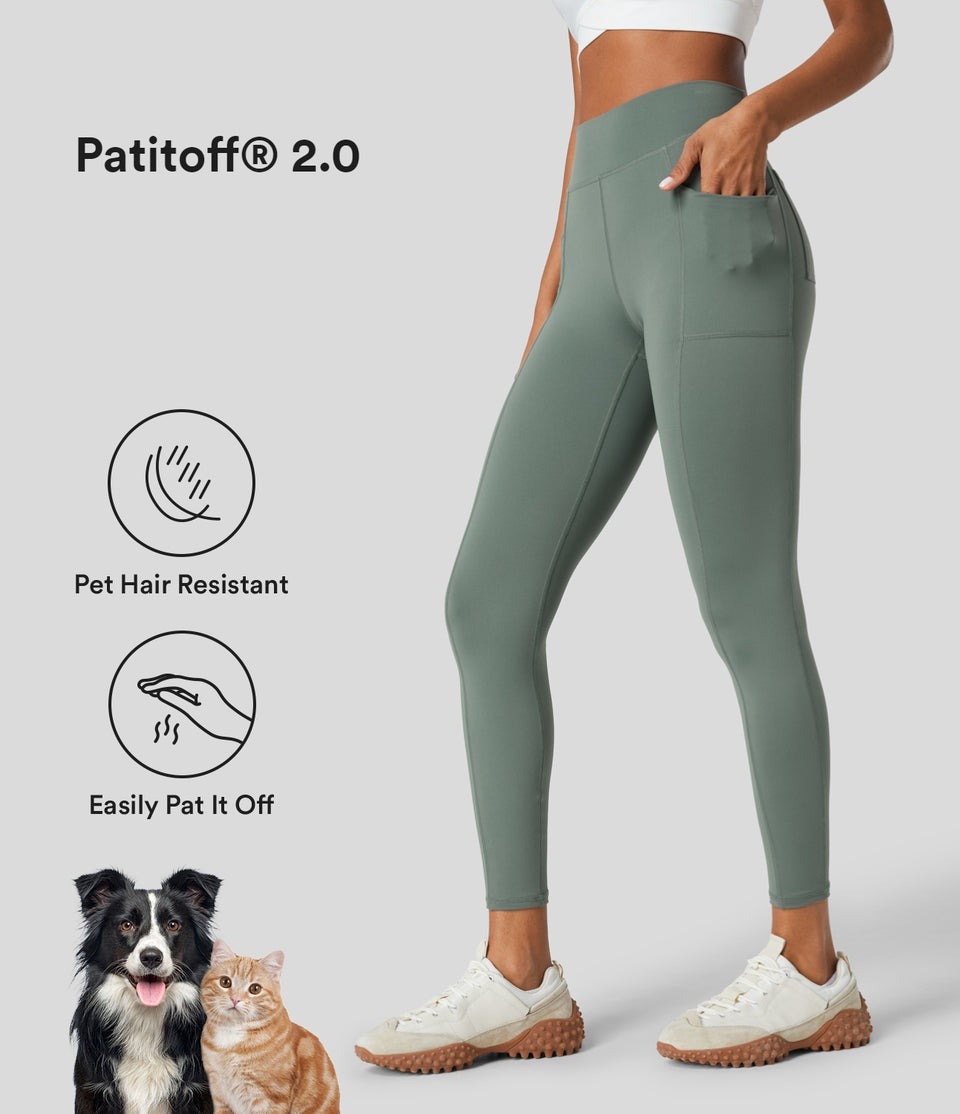 Patitoff® 2.0 Pet Hair Resistant High Waisted Multiple Pockets Casual 7/8 Leggings