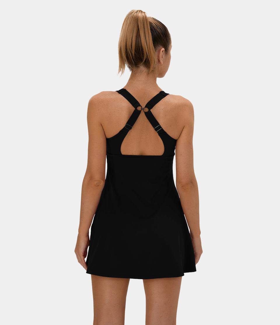 Softlyzero™ Airy Adjustable Strap Backless Side Pocket 2-in-1 Cool Touch Tennis Active Dress-UPF50+