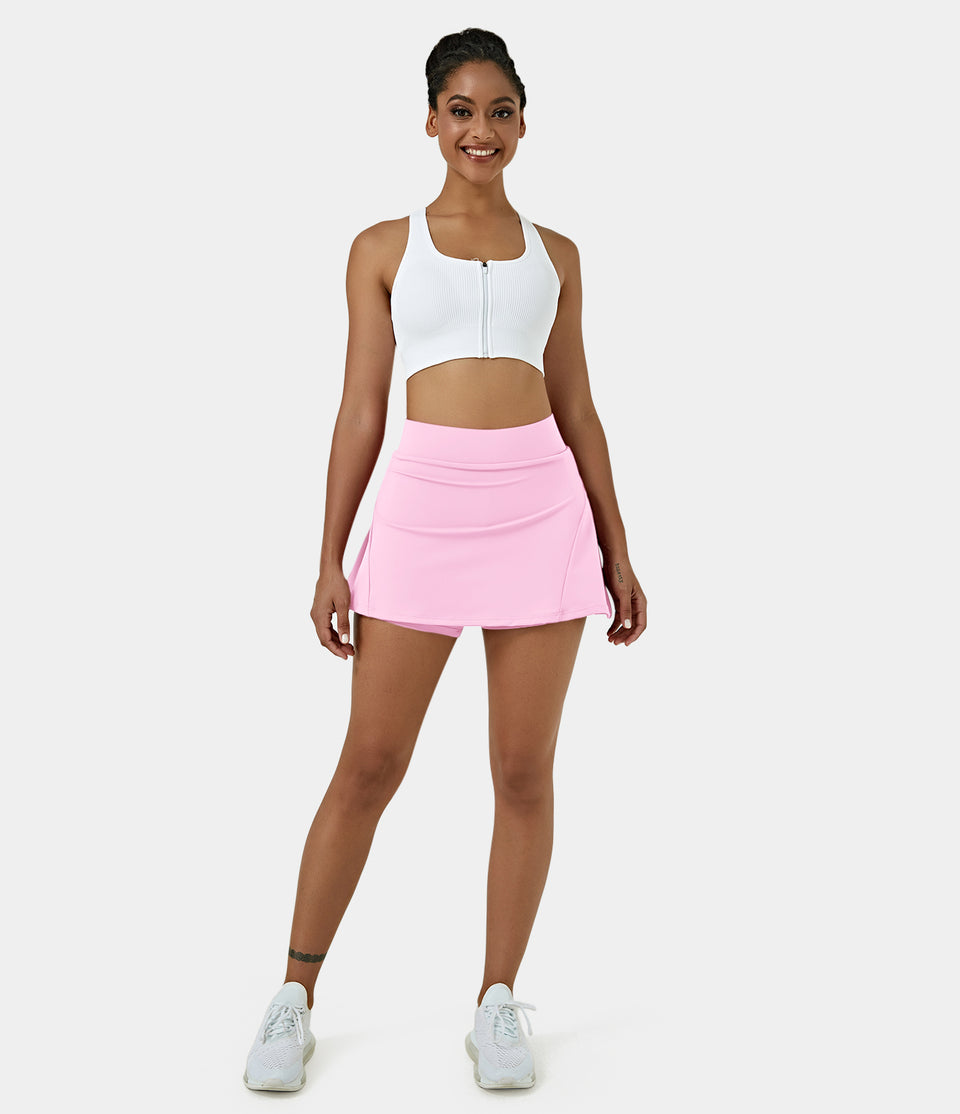 Everyday Softlyzero™ Airy 2-in-1 Back Pocket Pleated Cool Touch Tennis Skirt-UPF50+
