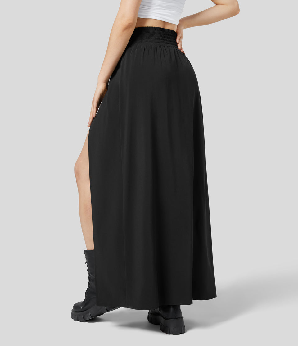 Breezeful™ High Waisted Split 2-in-1 Side Pocket Flowy Maxi Quick Dry Casual Skirt