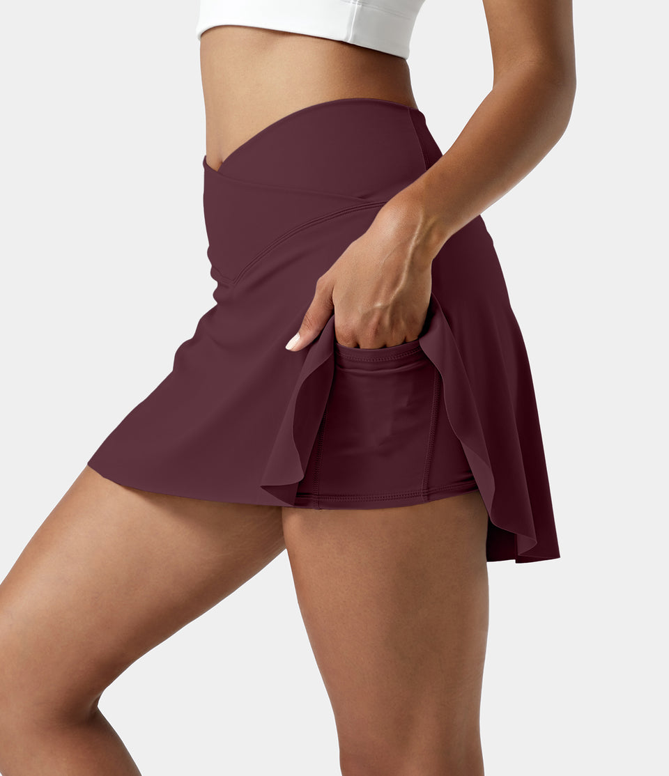 Everyday Softlyzero™ Airy Crossover 2-in-1 Side Pocket Cool Touch Pickleball Skirt-Lucid-UPF50+