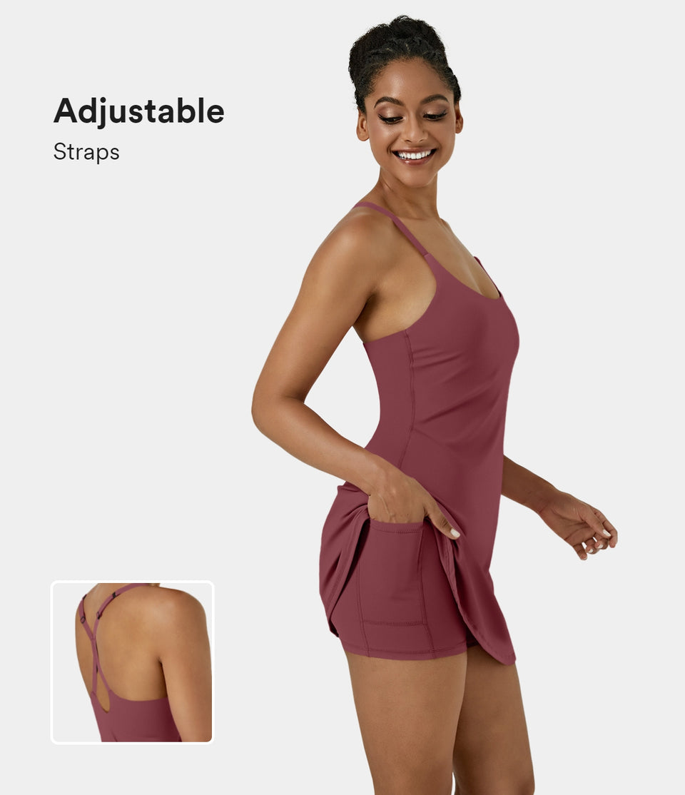 Softlyzero™ Airy Backless 2-in-1 Pocket Cool Touch Mini Slip Pickleball Active Dress-UPF50+