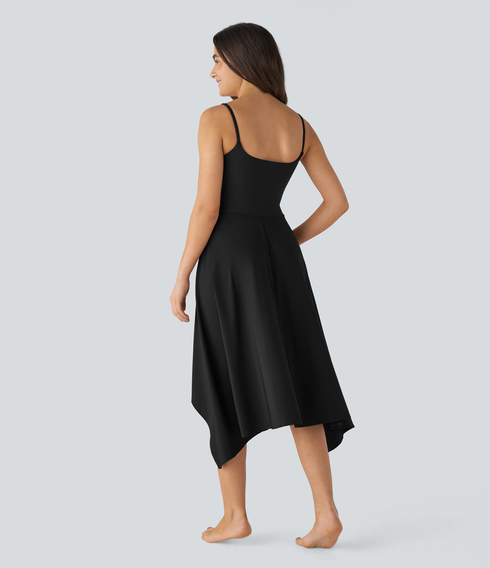 Breezeful™ Backless Invisible Zipper High Low Quick Dry Slip Midi Dance Active Dress