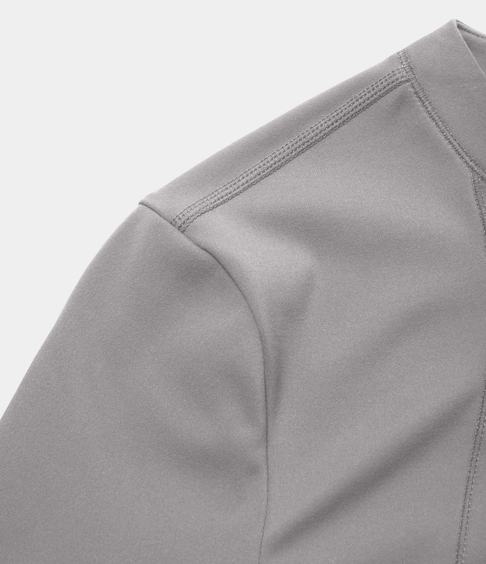 Softlyzero™ Plush Half Zip Long Sleeve Thumb Hole Cropped Golf Sports Top-UPF50+