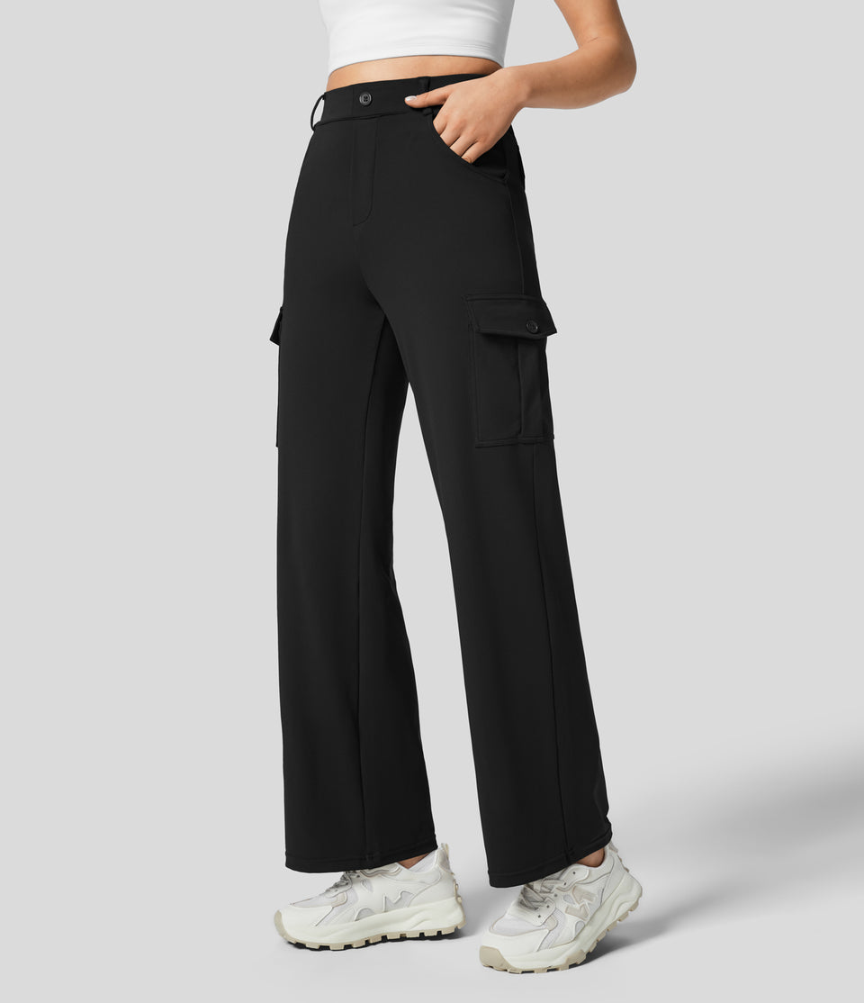 Softlyzero™ Eco High Waisted Button Zipper Multiple Pockets Casual Cargo Pants