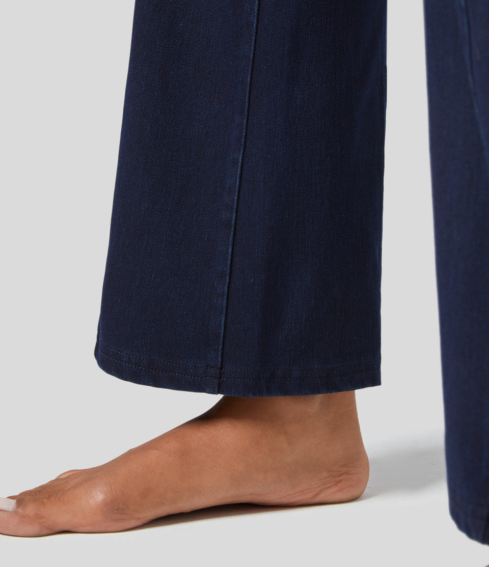 HalaraMagic™ Mid Rise Back Side Pocket Stretchy Knit Denim Casual Bootcut Leggings