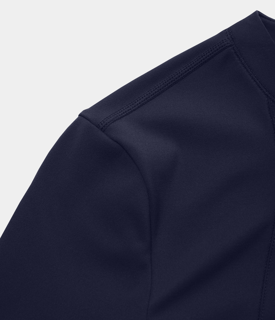 Softlyzero™ Plush Half Zip Long Sleeve Thumb Hole Cropped Golf Sports Top-UPF50+