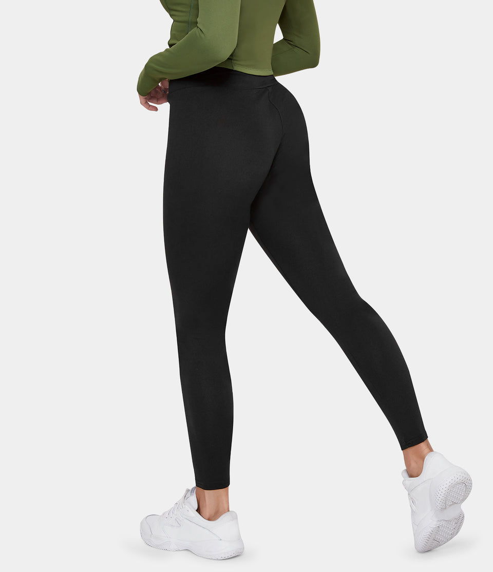 High Waisted Ripped Solid Casual Leggings