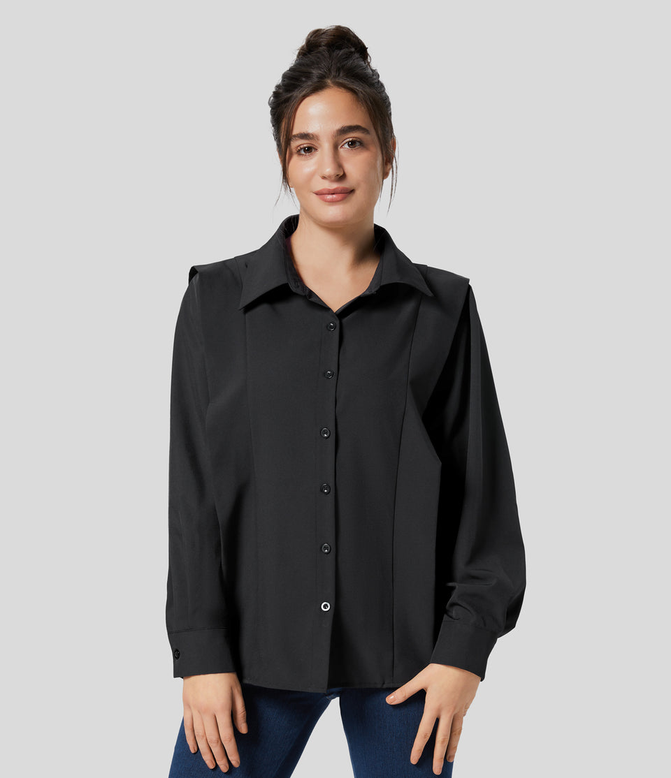 Collared Button Long Sleeve Casual Shirt