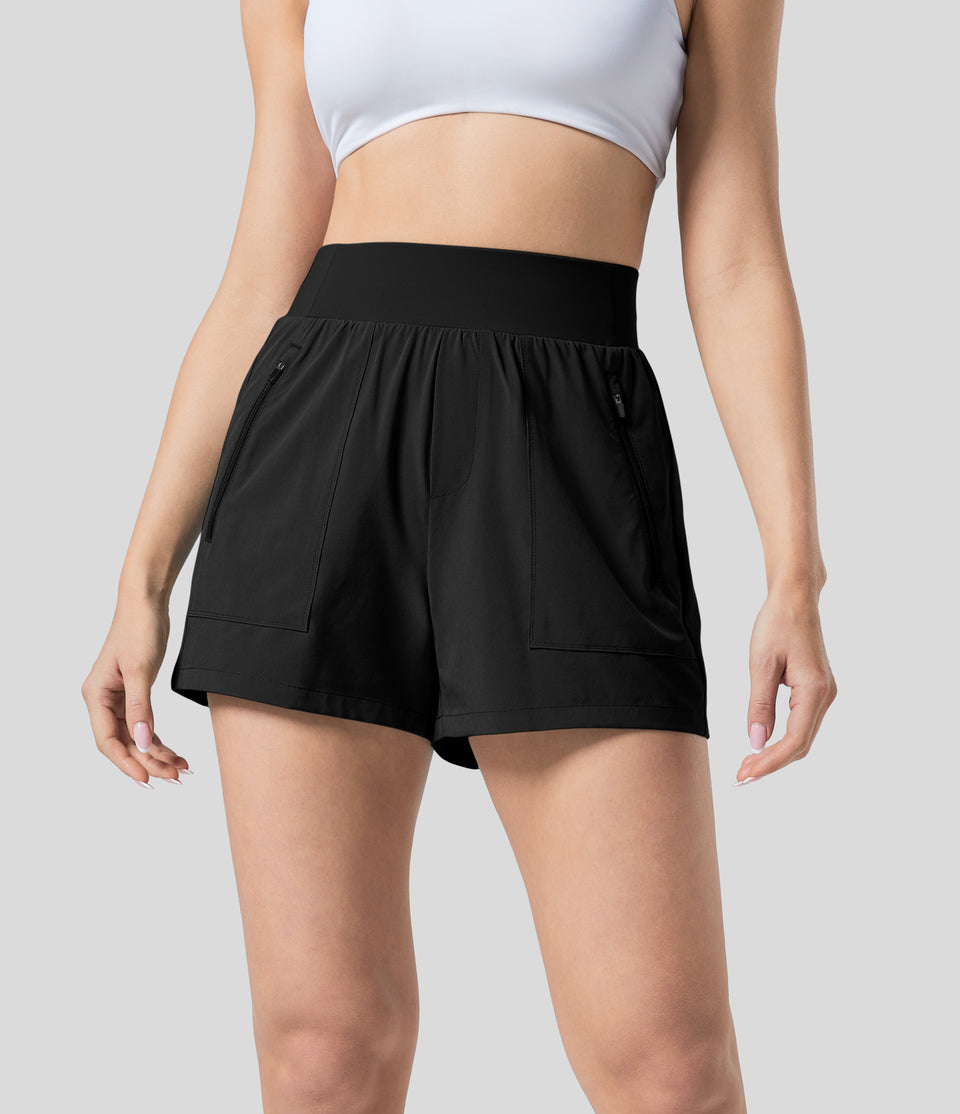 Breezeful™ High Waisted Side Zipper Pocket Quick Dry Hiking Shorts
