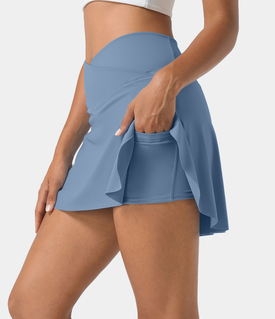 Everyday Softlyzero™ Airy Crossover 2-in-1 Side Pocket Cool Touch Tennis Skirt-Lucid-UPF50+