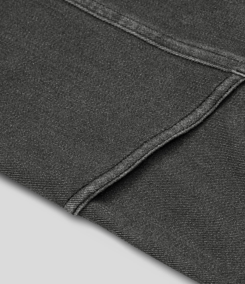 HalaraMagic™  High Waisted V Shaped Side Pocket Cool Touch Breathable Washed Stretchy Knit Denim Casual Shorts 2.5''