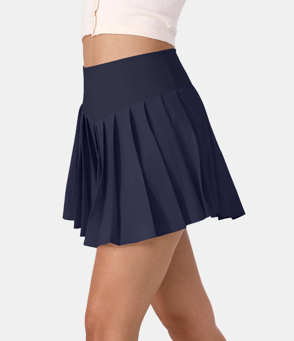 Breezeful™ High Waisted A Line Mini Pleated Quick Dry Casual Skirt-No Liner Shorts