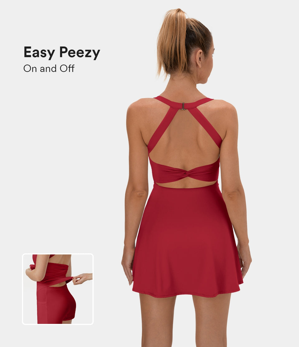 Backless Crisscross Active Dress-Easy Peezy Edition