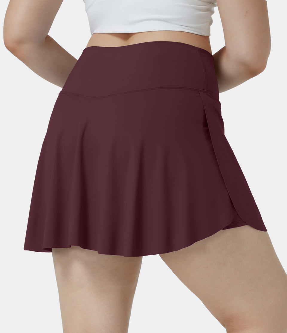 Everyday Softlyzero™ Airy Crossover Side Pocket 2-in-1 Cool Touch Tennis Plus Size Skirt-Lucid-UPF50+