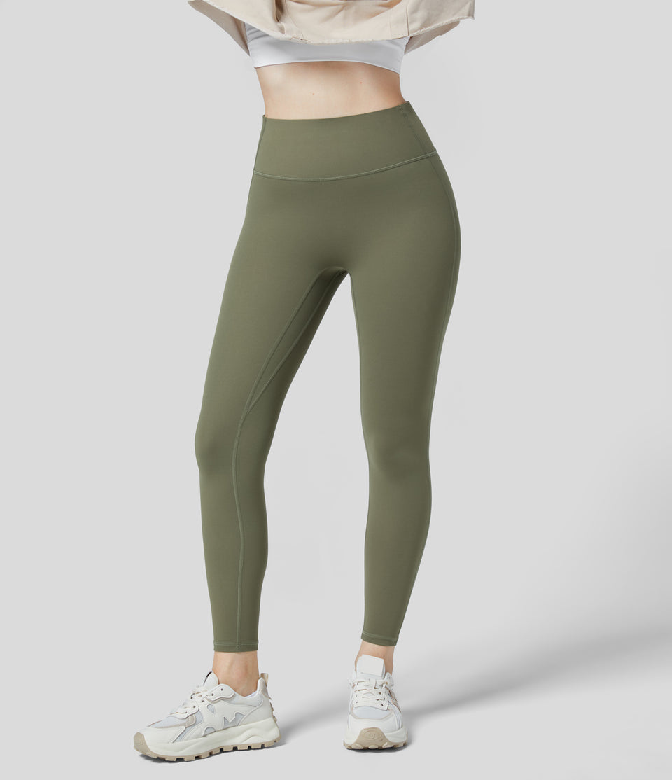 UltraSculpt High Waisted Ruched Tummy Control Butt Lifting Yoga 7/8 Leggings