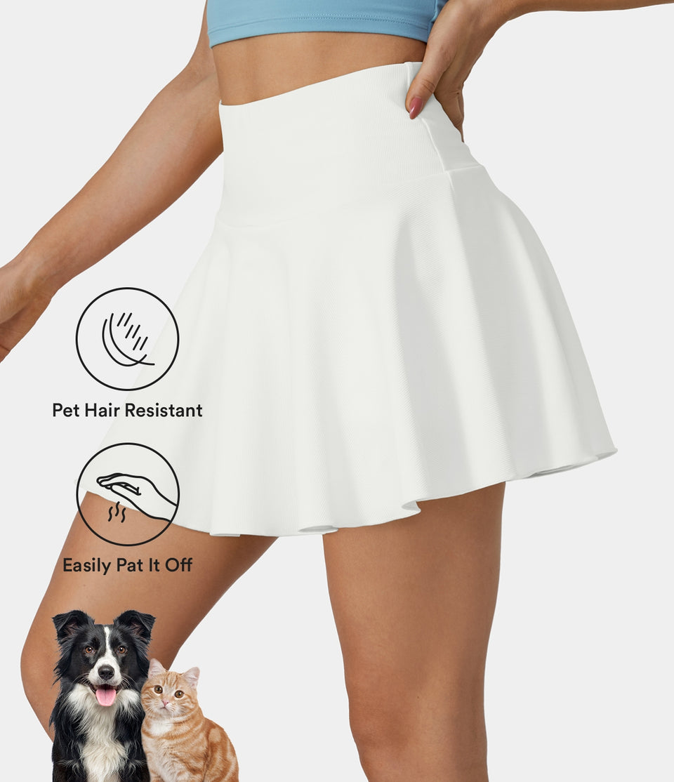 Patitoff® Flow Pet Hair Resistant High Waisted Pocket 2-in-1 Activity Skirt-Marvelous