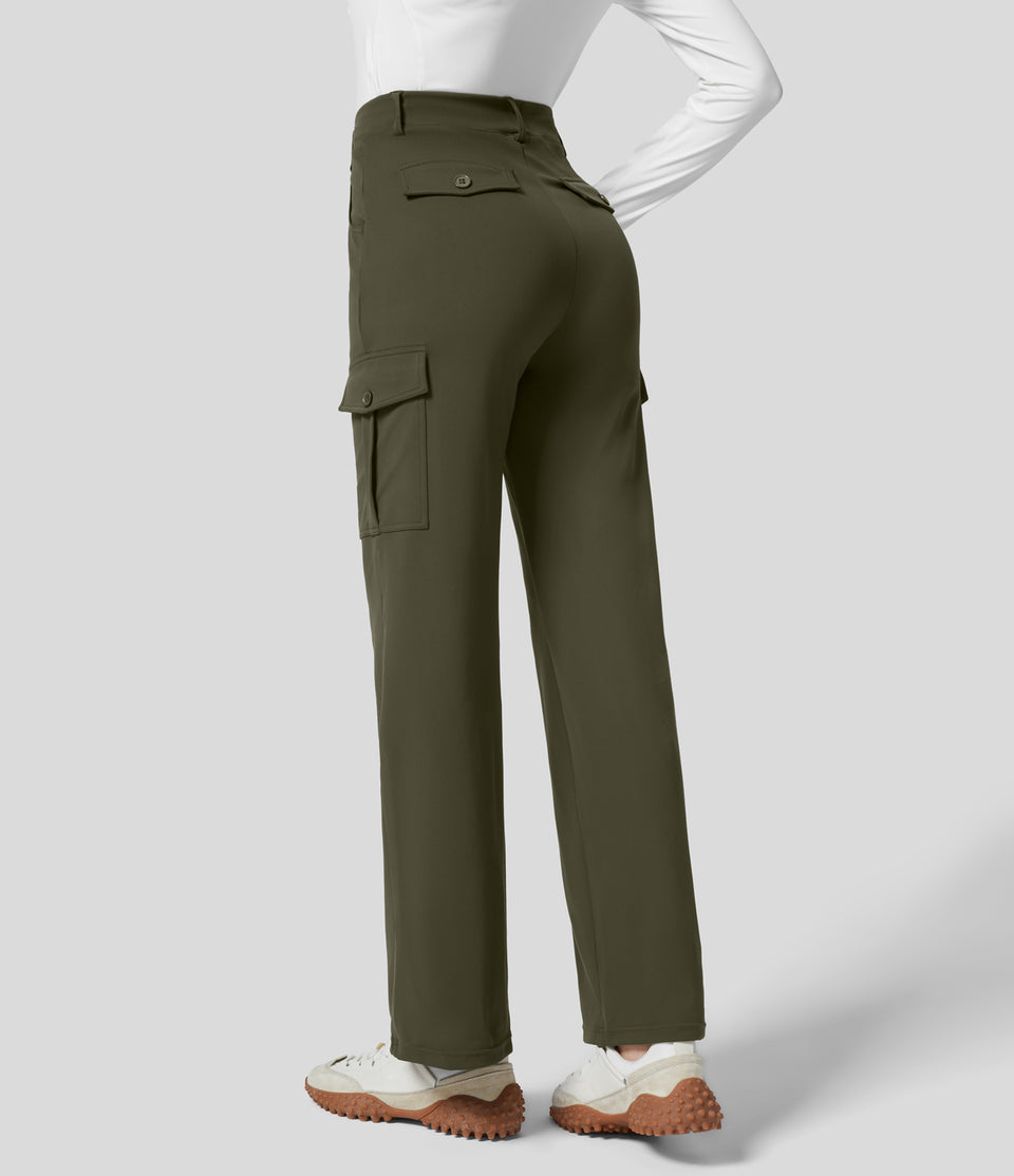 Softlyzero™ Eco High Waisted Button Zipper Multiple Pockets Casual Cargo Pants