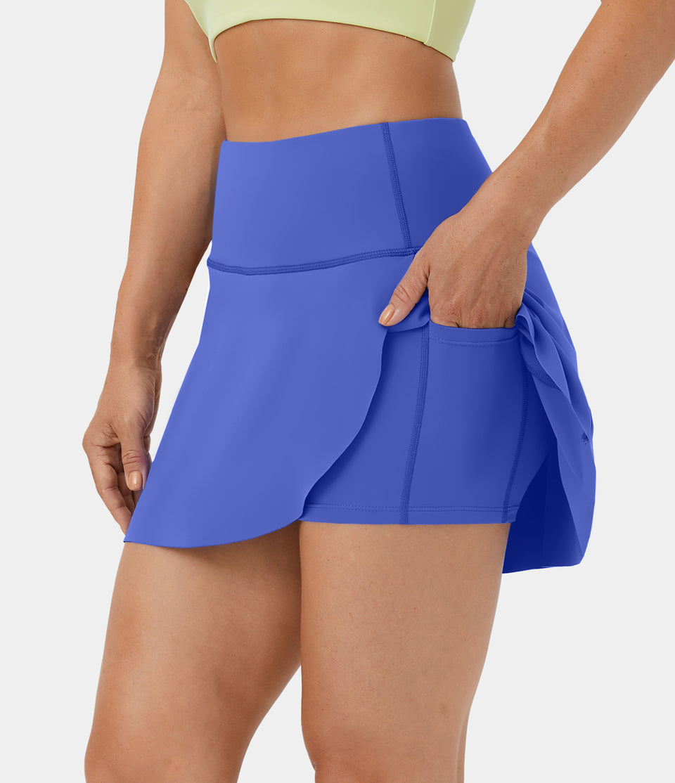 Softlyzero™ Airy High Waisted Split 2-in-1 Side Pocket Cool Touch Dance Skirt-UPF50+