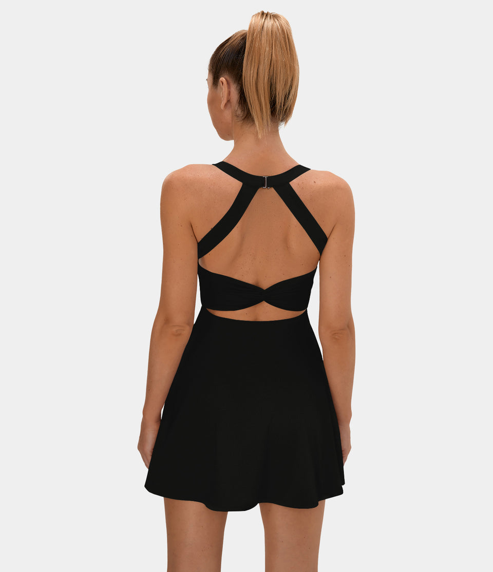 Backless Twisted Active Dress-Easy Peezy Edition
