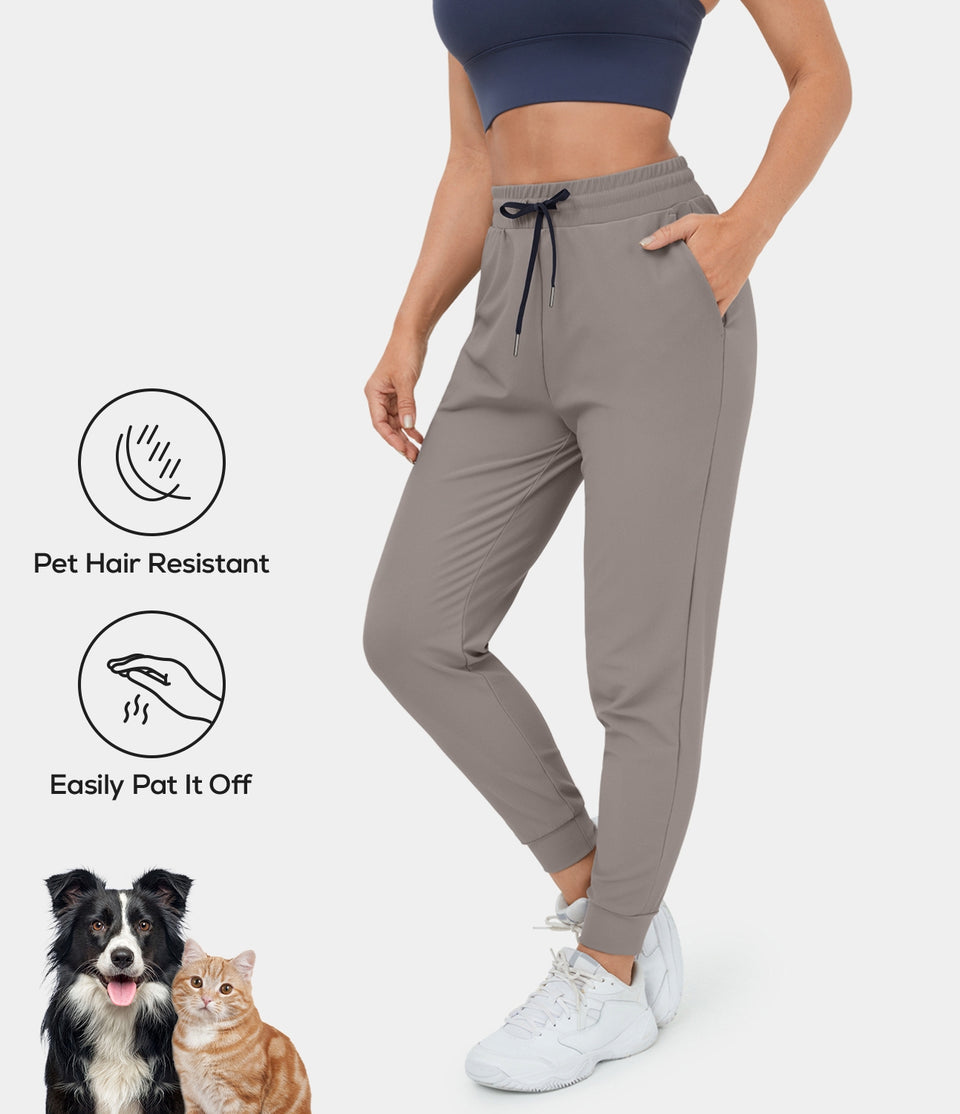 Patitoff® Flow Pet Hair Resistant High Waisted Drawstring Side Pocket 7/8 Joggers