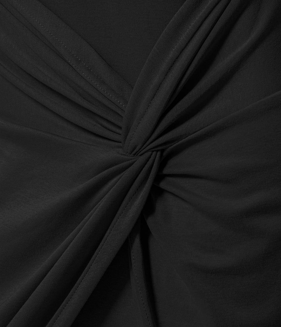 Sleeveless Twisted Split Hem Bodycon Midi Casual Cotton Dress