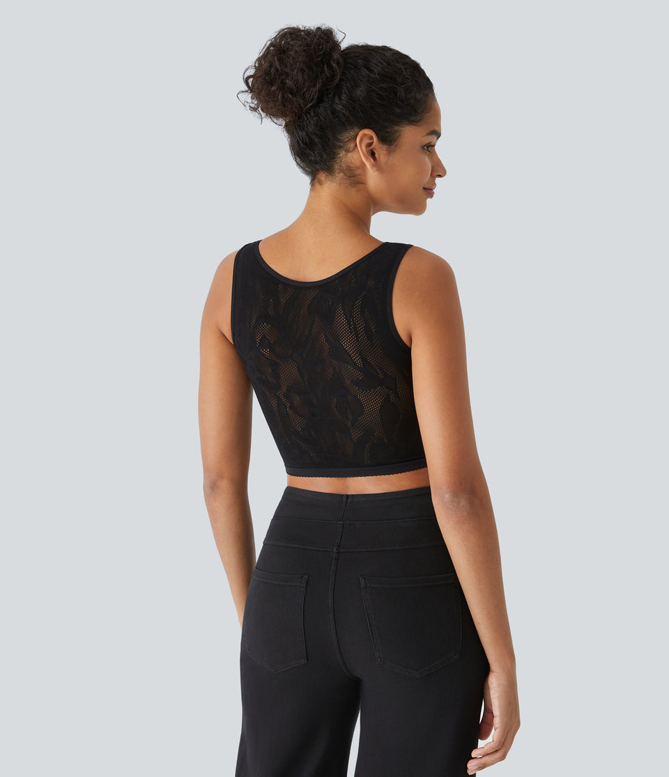 Seamless Flow Cut Out Cropped Casual Tank Top