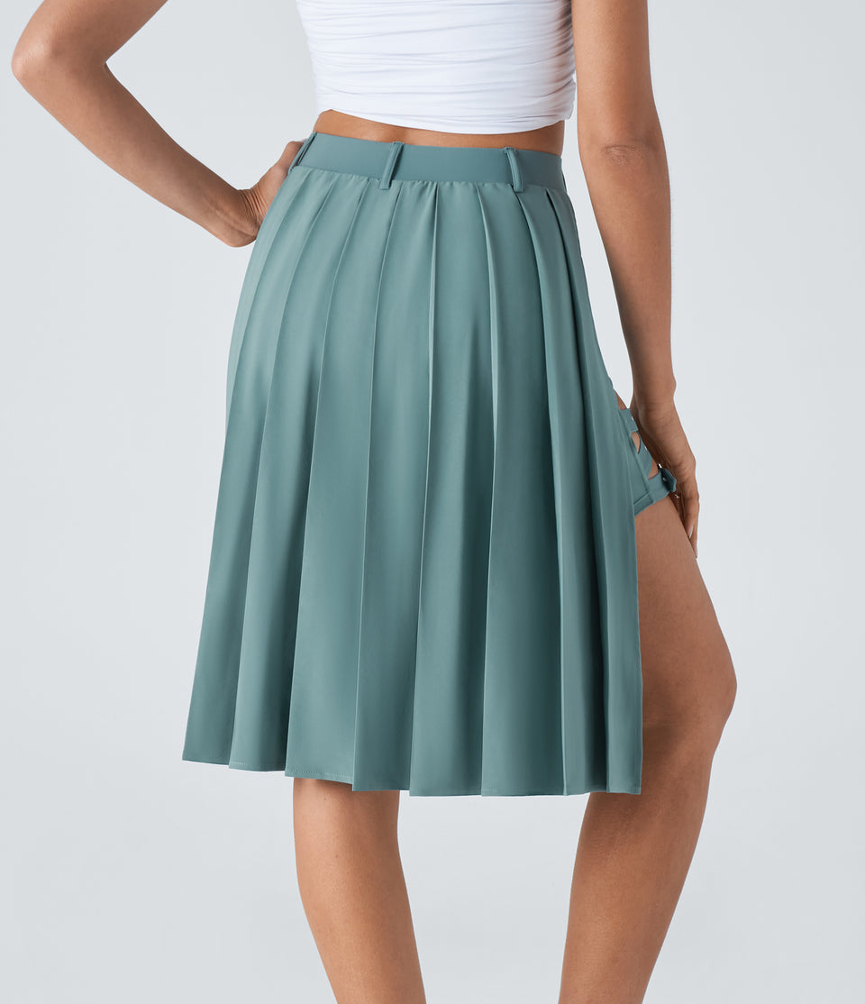 Breezeful™ High Waisted Pleated Adjustable Buckle 2-in-1 Quick Dry Casual Skirt