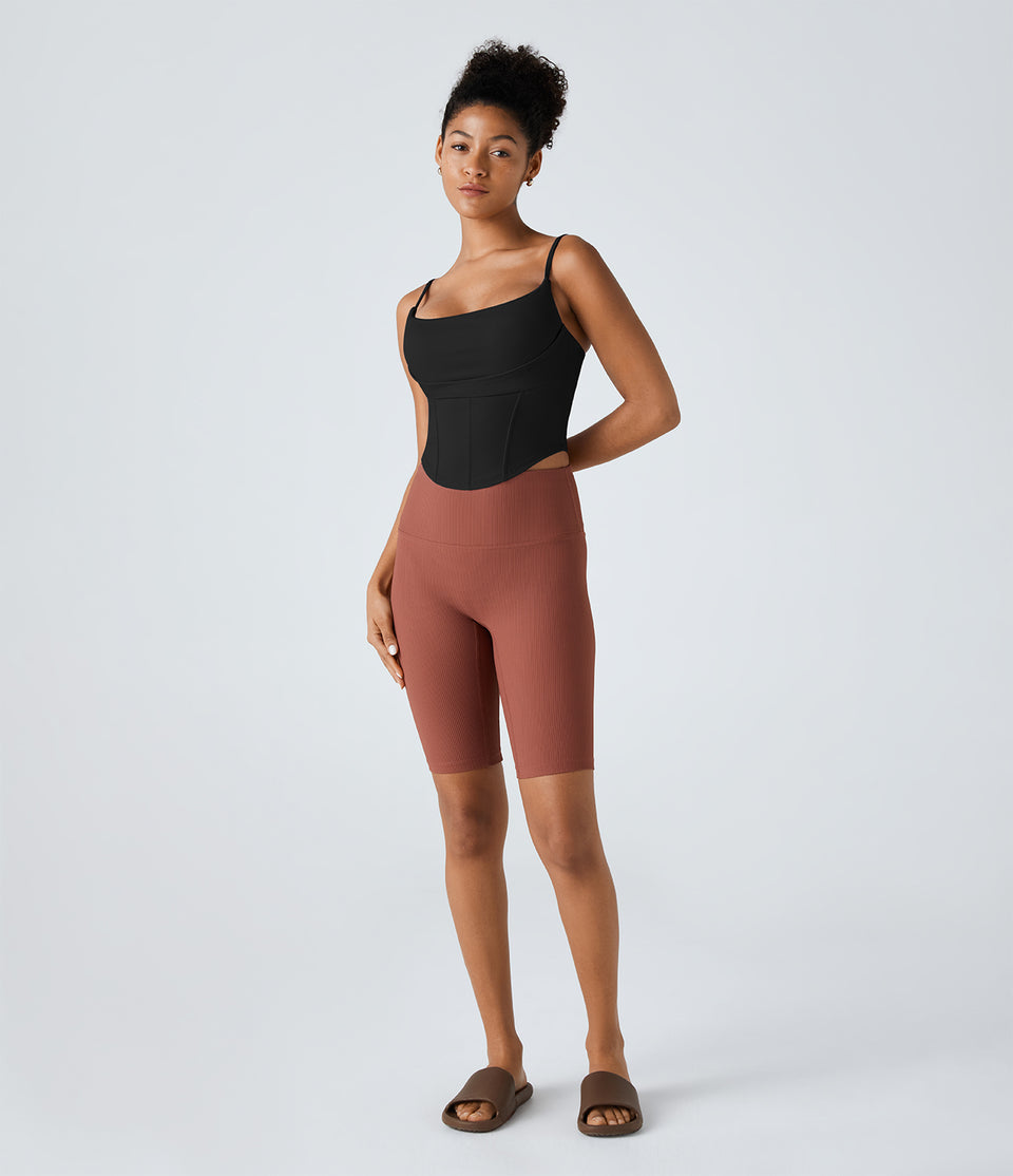 Softlyzero™ Airy Backless Corset Curved Hem Cropped Cool Touch Yoga Tank Top-UPF50+
