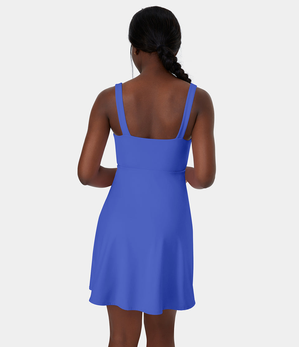 Softlyzero™ Airy Twisted Backless 2-in-1 Pocket Cool Touch Dance Active Dress-UPF50+