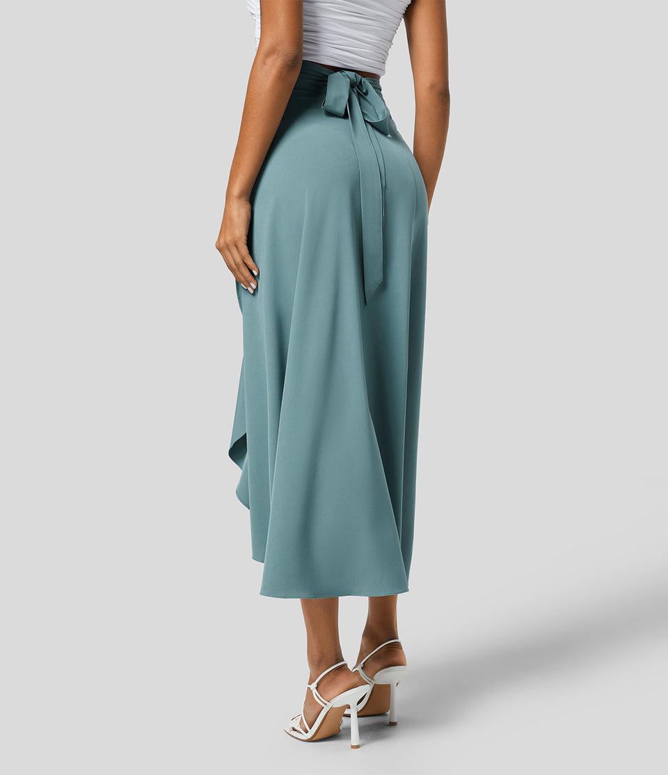Breezeful™ High Waisted Twisted Wrapped Tie Back Quick Dry Resort Skirt