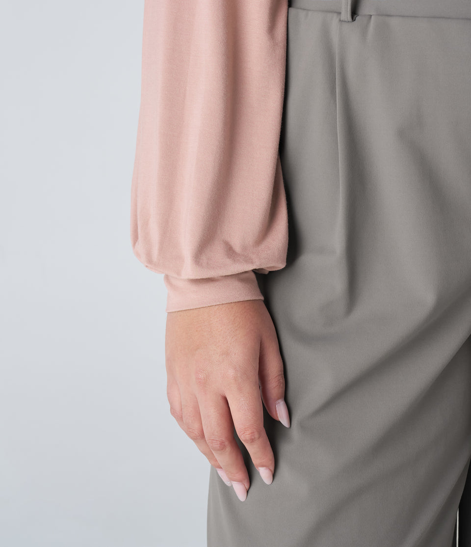 V Neck Long Sleeve Button Work Plus Size Bodysuit