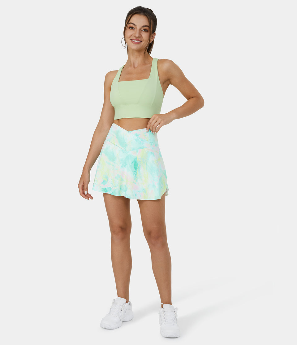 Everyday Softlyzero™ Airy Crossover Side Pocket 2-in-1 Cool Touch Tennis Skirt-Lucid-Color Print
