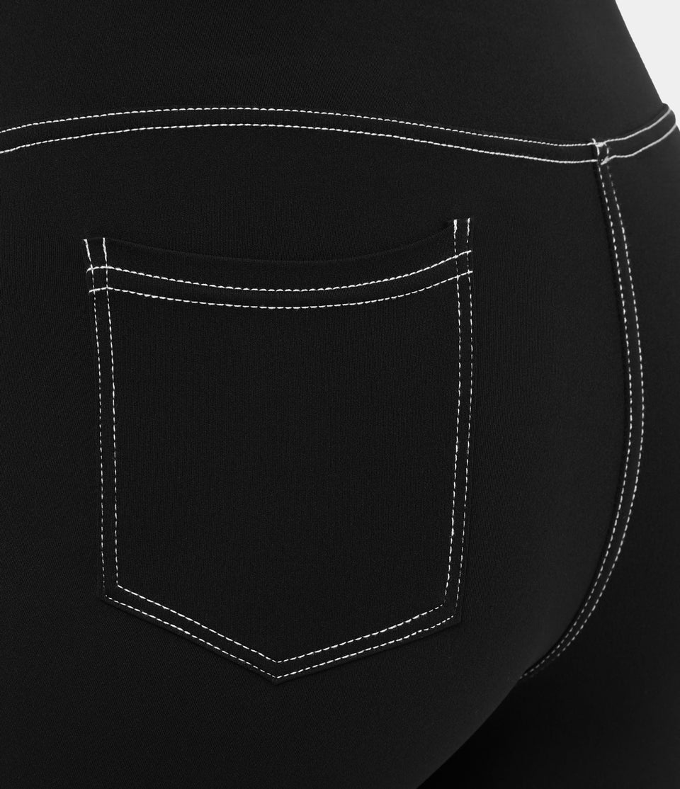 Softlyzero™ Plush High Waisted Back Pocket Flare Full Length Yoga Leggings