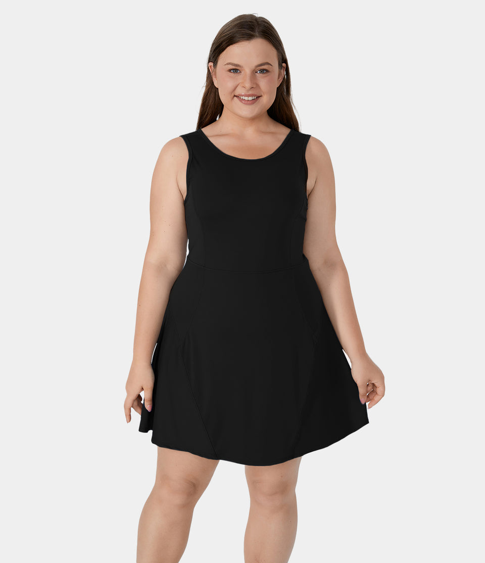 Everyday Stretchy 2-in-1 Plus Size Flare Golf Dress-BFF
