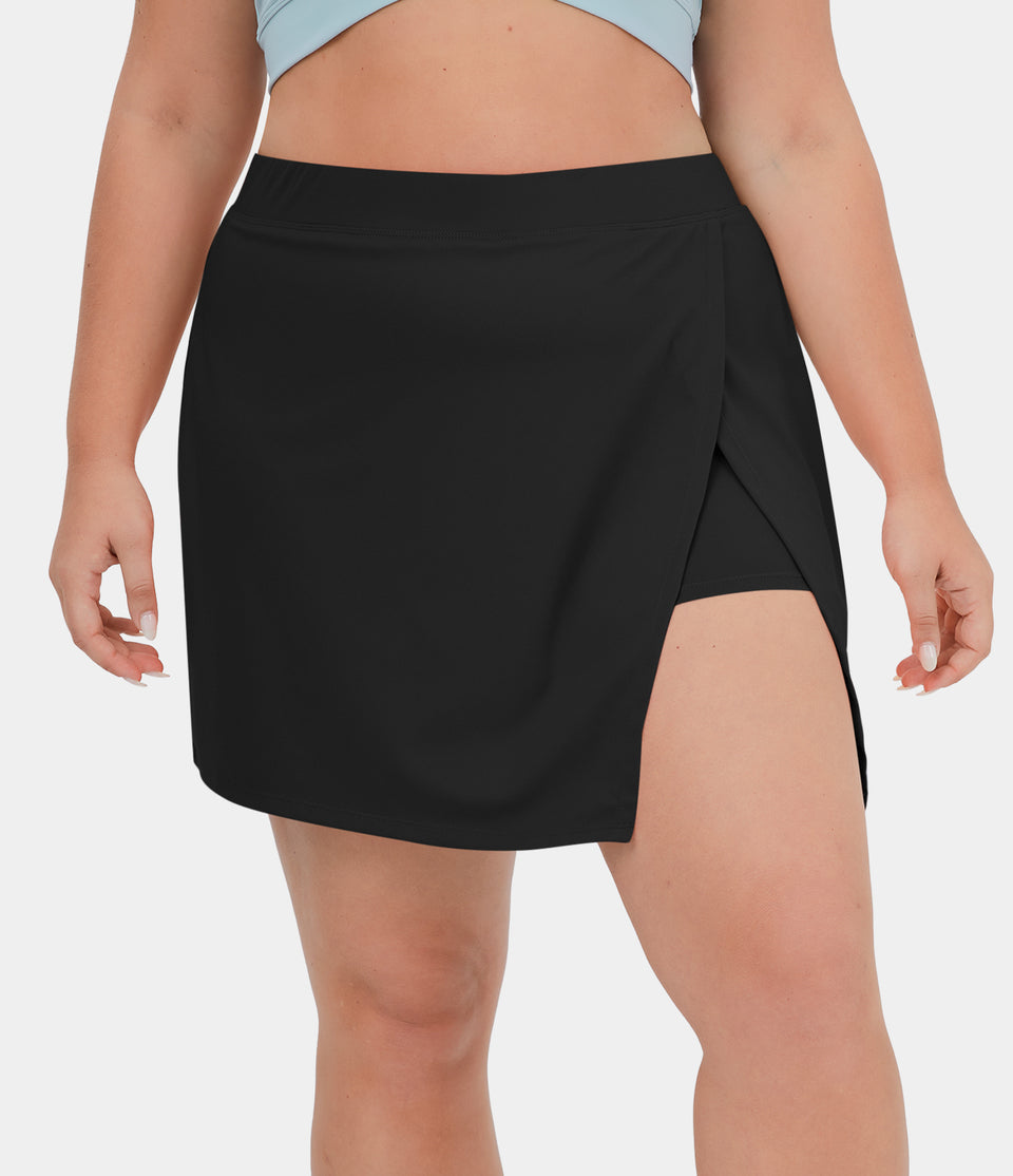 Softlyzero™ Airy Side Cut 2-in-1 Side Pocket Plus Size Cool Touch Tennis Skirt-Purity-UPF50+