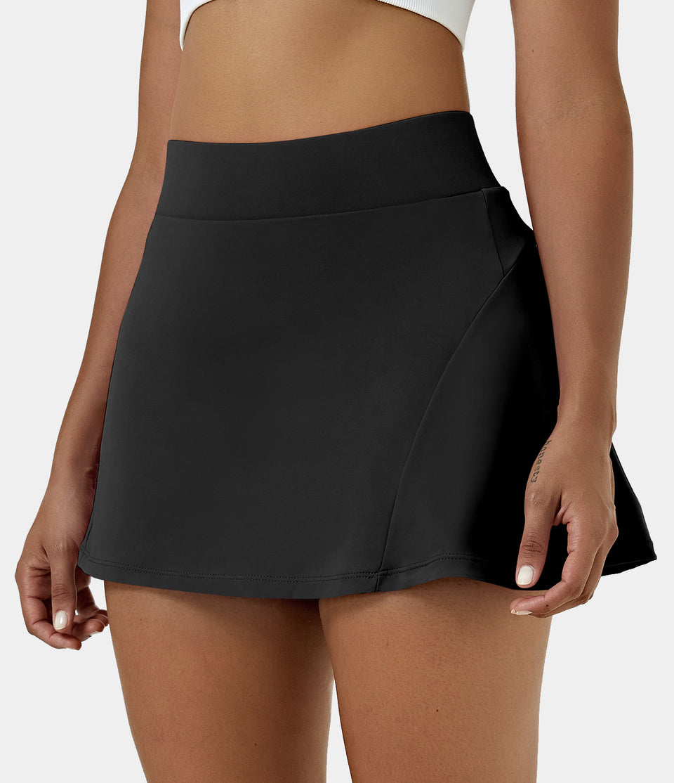 Everyday Softlyzero™ Airy 2-in-1 Back Pocket Pleated Cool Touch Tennis Skirt-UPF50+