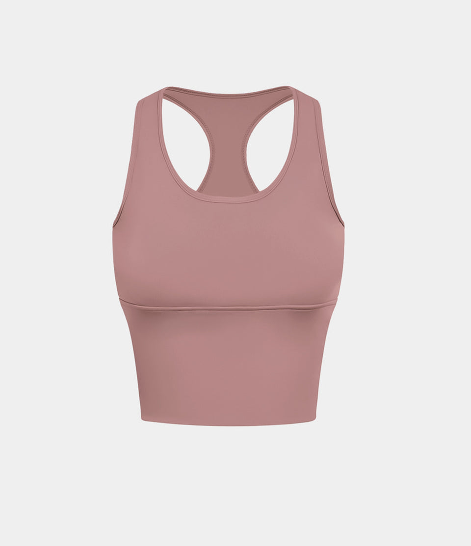 In My Feels Cloudful™ Fabric U Neck Backless Racerback Cut Out Cropped Yoga Tank Top