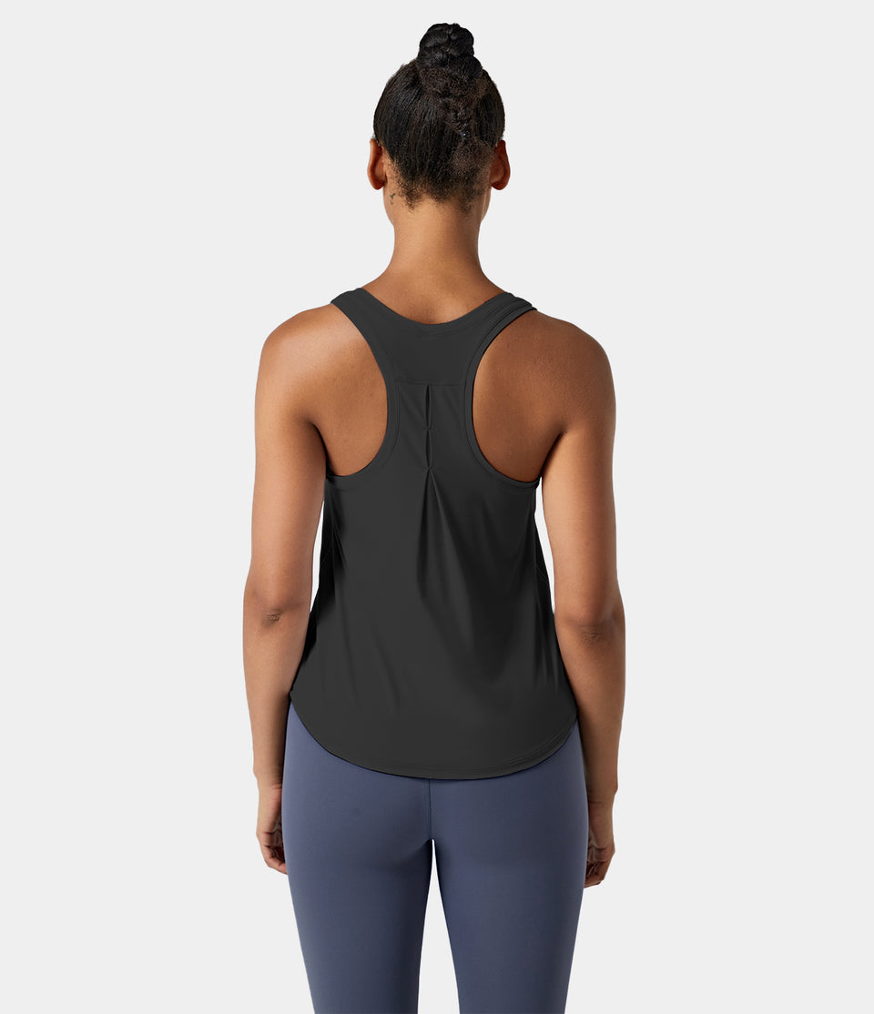 Solid Racerback High Low Workout Tank Top