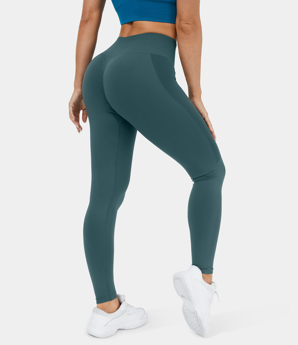 Seamless Flow High Waisted Ruched Yoga 7/8 Leggings