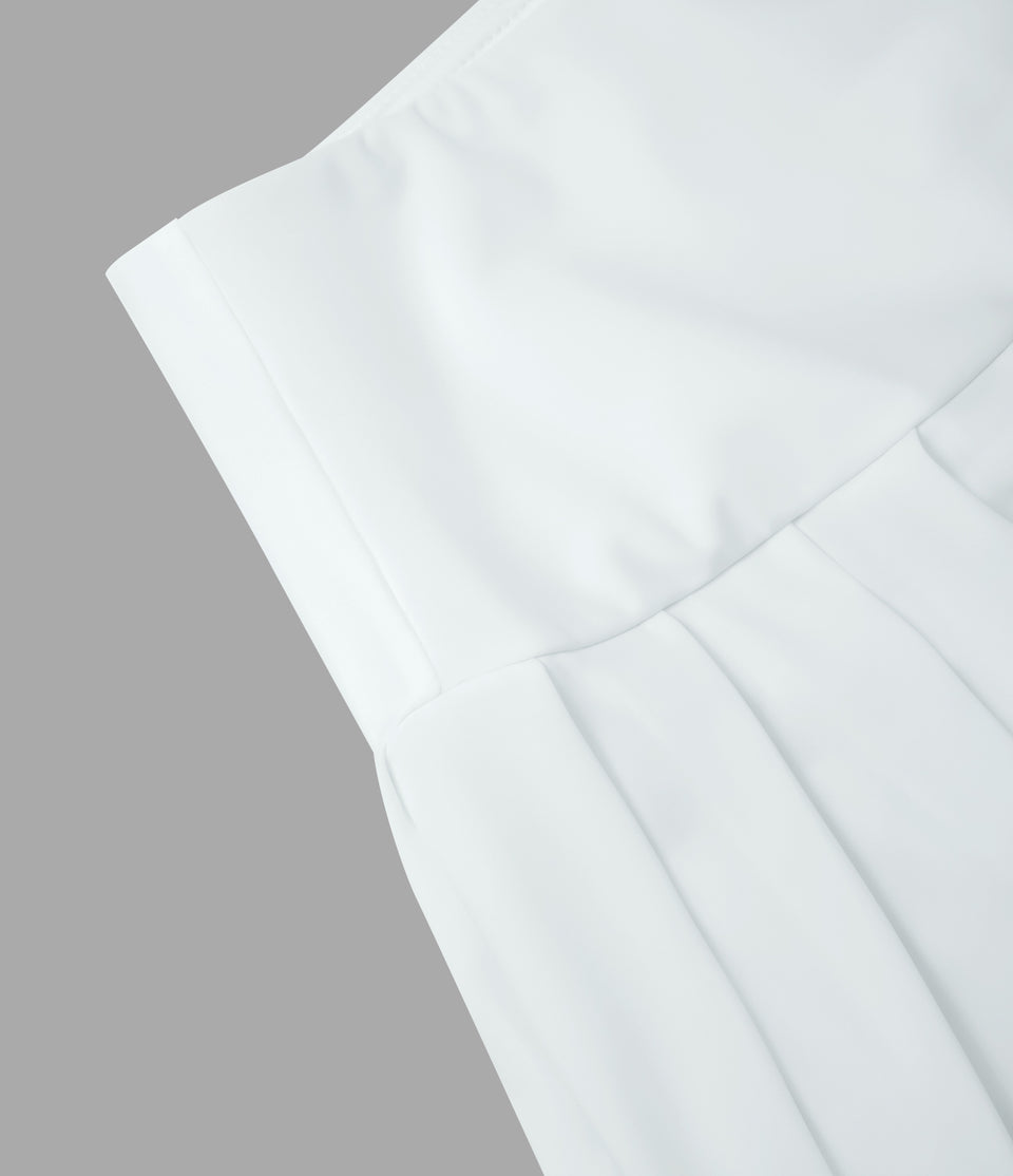 Plain 2-in-1 Side Pocket Pleated Tennis Skirt