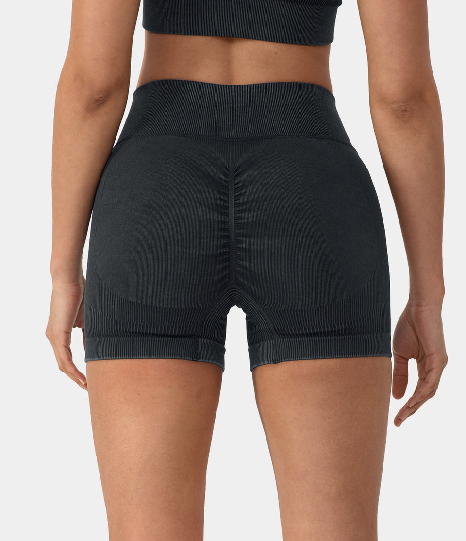 Seamless Flow High Waisted Butt Lifting Ruched Yoga Shorts
