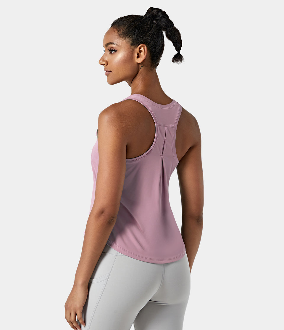 Solid Racerback High Low Workout Tank Top
