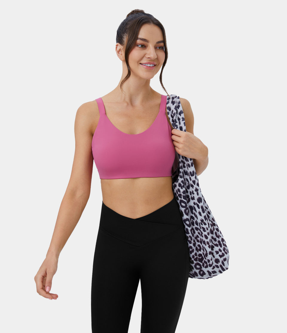 Low Support Adjustable Strap Cut Out Yoga Sports Bra