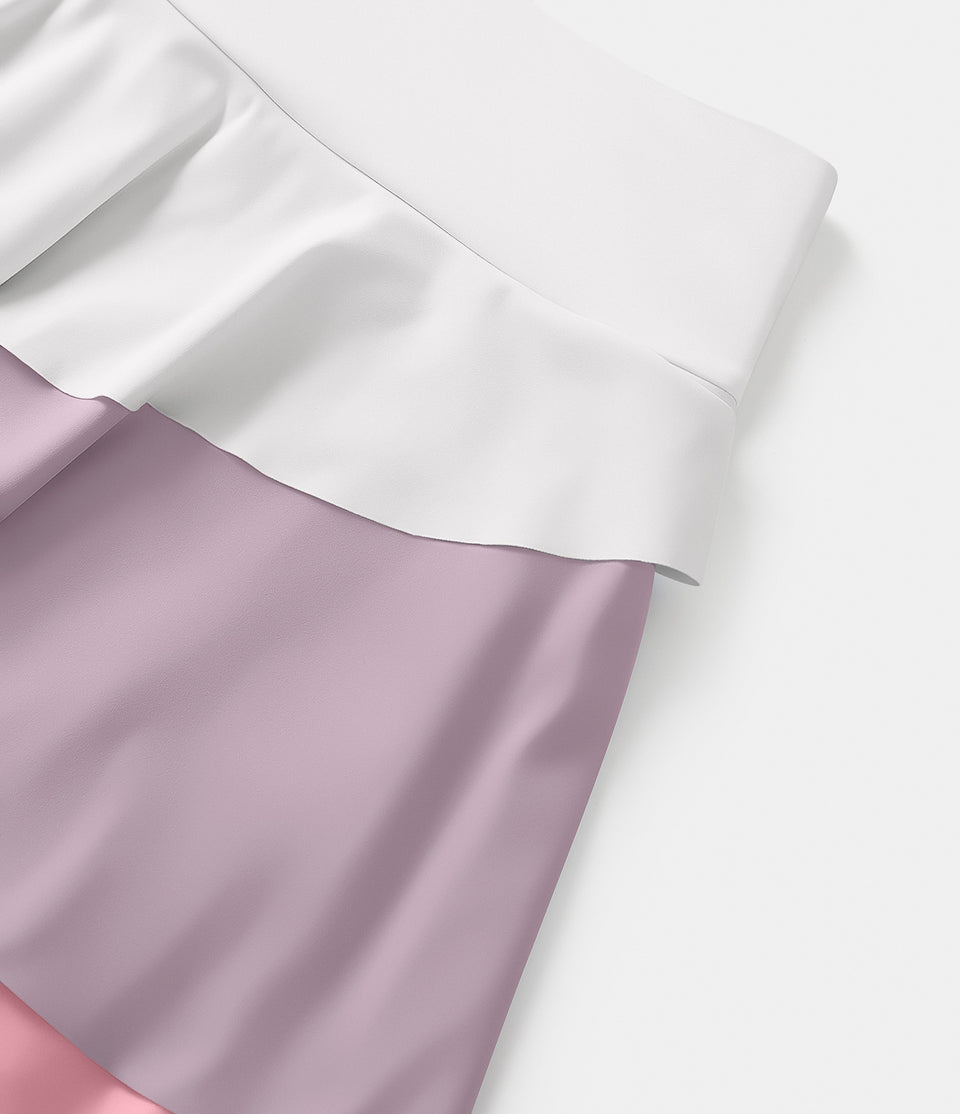 High Waisted Pocket 3-Layered Ruffle 2-in-1 A Line Tennis Skirt