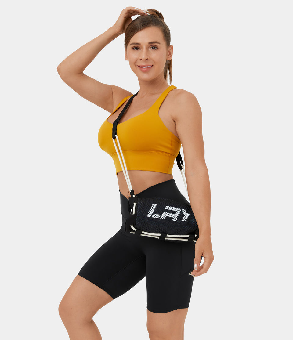 Softlyzero™ High Waisted Crossover Side Pocket Yoga Biker Shorts 7"-UPF50+
