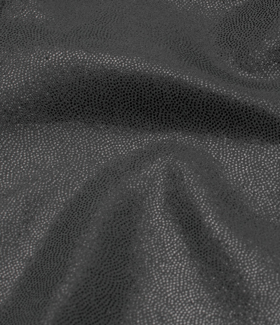 Softlyzero™ Faux Leather Mock Neck Full Zip Thumb Hole Foil Print Stretchy Casual Jacket